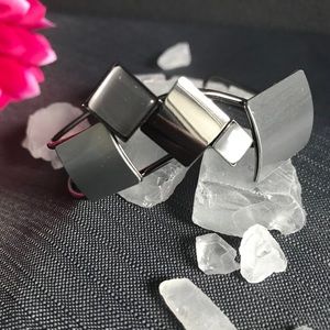 NWOT Christophe Poly silver abstract bracelet